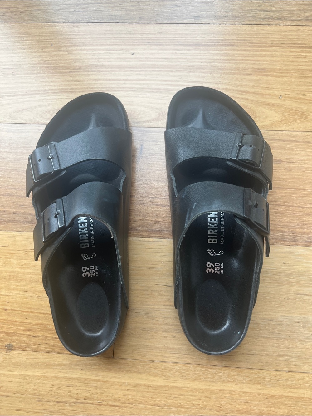 Birkenstock Black Two-Strap Slide Sandals